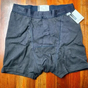 NWT Skiny boxer briefs in black vintage  button fly 100% cotton.Choose size